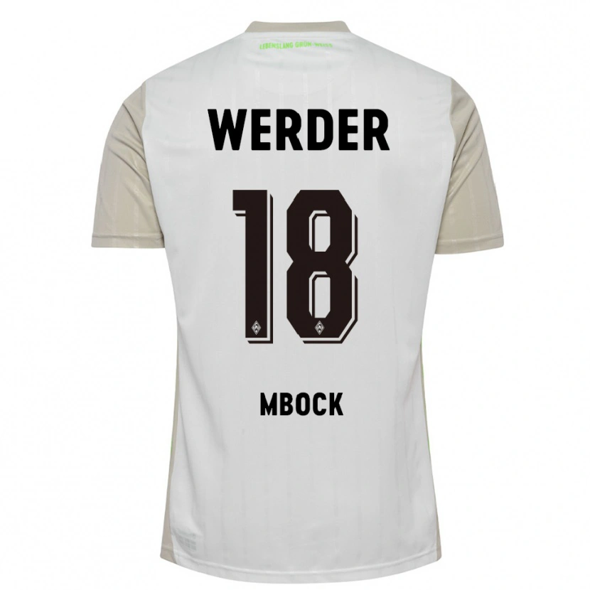 Danxen Kvinder Princewill Mbock #18 Hvid Sort Udebane Spillertrøjer 2025/26 Trøje T-Shirt