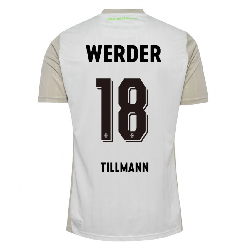 Danxen Kvinder Felix Tillmann #18 Hvid Sort Udebane Spillertrøjer 2025/26 Trøje T-Shirt