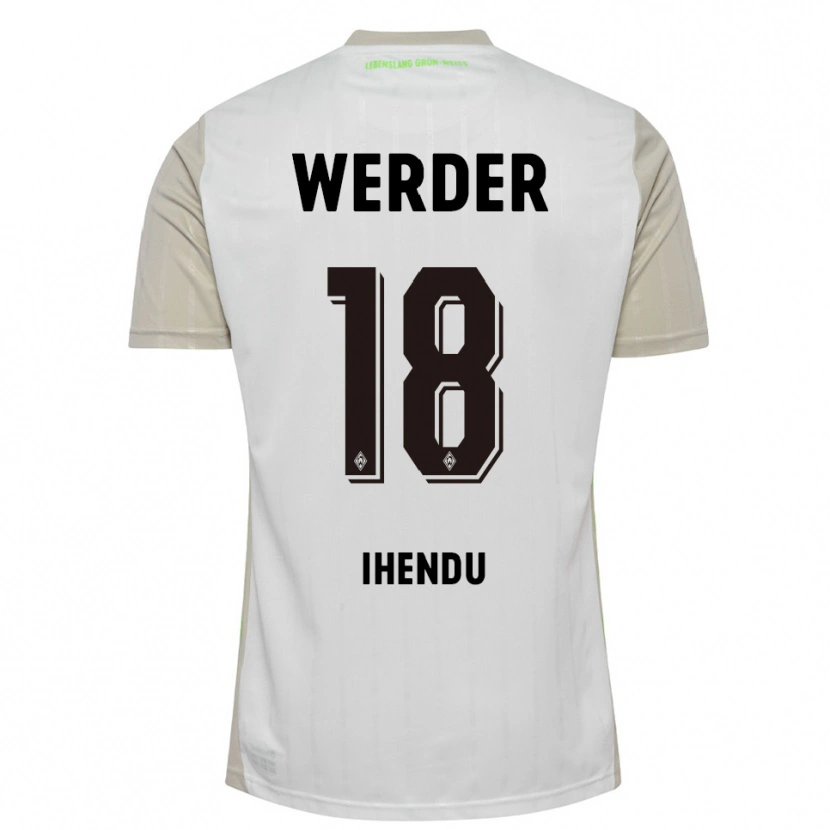 Danxen Kvinder Daniel Ihendu #18 Hvid Sort Udebane Spillertrøjer 2025/26 Trøje T-Shirt