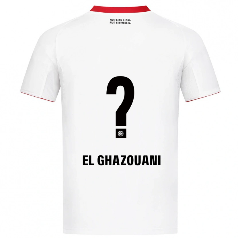 Danxen Kvinder Mohamed El Ghazouani #0 Hvid Rød Udebane Spillertrøjer 2025/26 Trøje T-Shirt