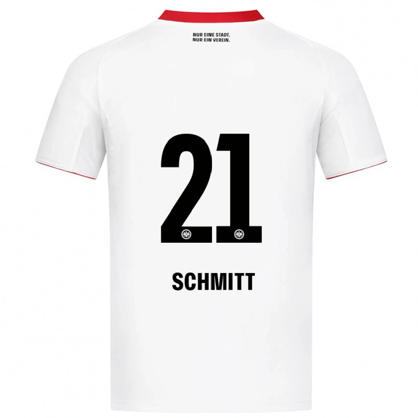 Danxen Kvinder Joshua Schmitt #21 Hvid Rød Udebane Spillertrøjer 2025/26 Trøje T-Shirt