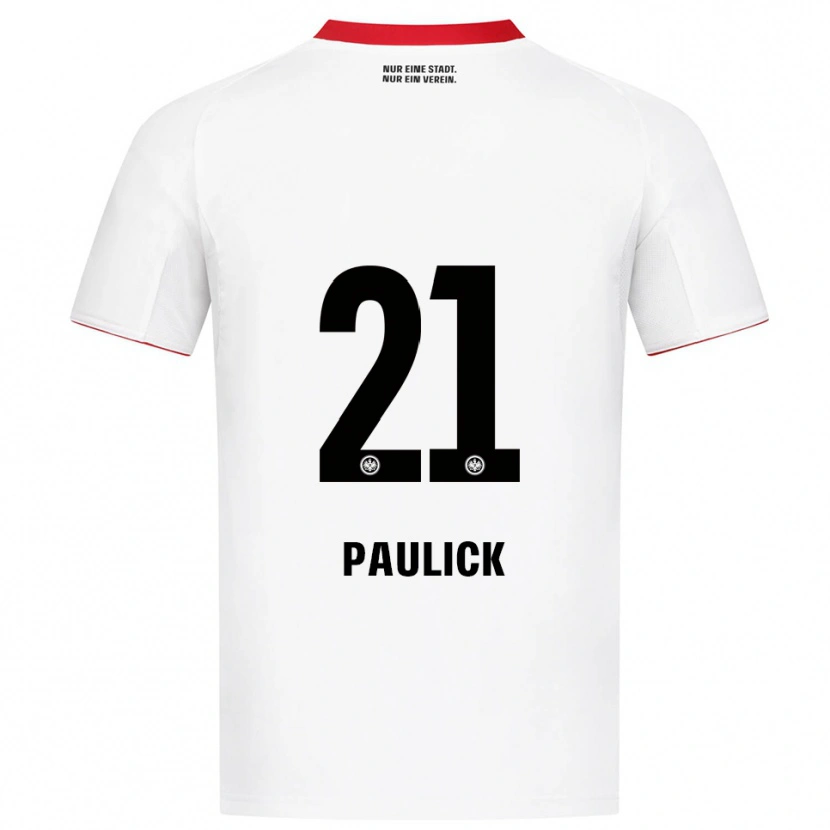 Danxen Kvinder Lea Paulick #21 Hvid Rød Udebane Spillertrøjer 2025/26 Trøje T-Shirt