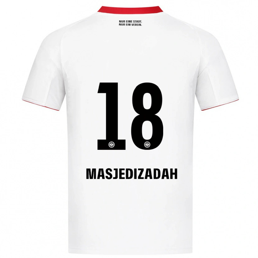 Danxen Kvinder Abolfazl Masjedizadah #18 Hvid Rød Udebane Spillertrøjer 2025/26 Trøje T-Shirt