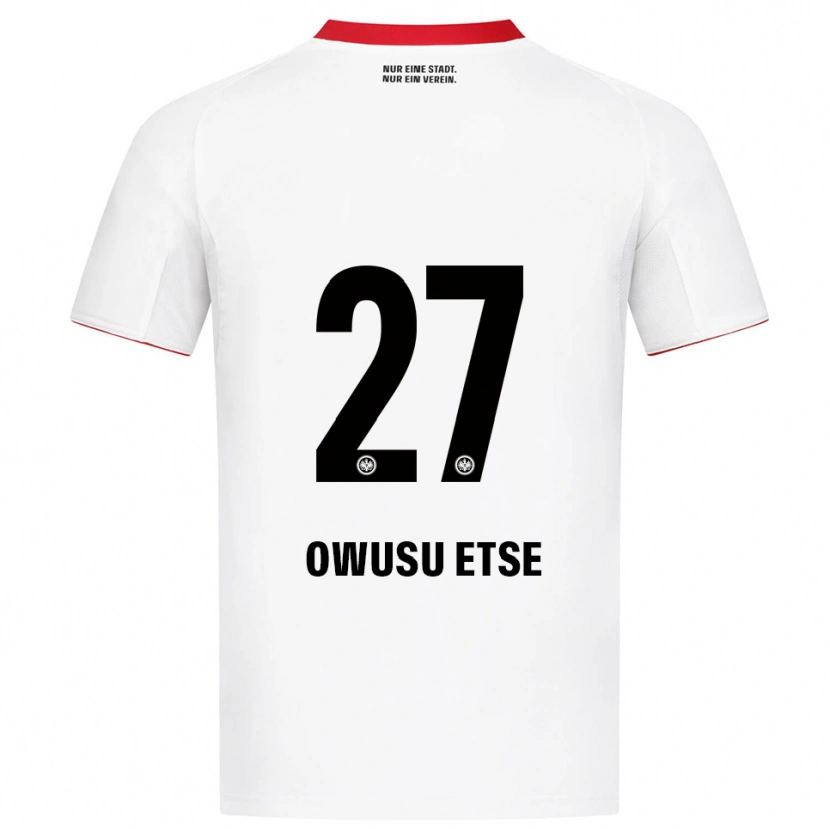 Danxen Kvinder Collin Owusu Etse #27 Hvid Rød Udebane Spillertrøjer 2025/26 Trøje T-Shirt
