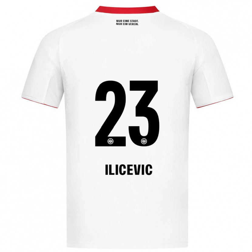 Danxen Kvinder Niko Ilicevic #23 Hvid Rød Udebane Spillertrøjer 2025/26 Trøje T-Shirt