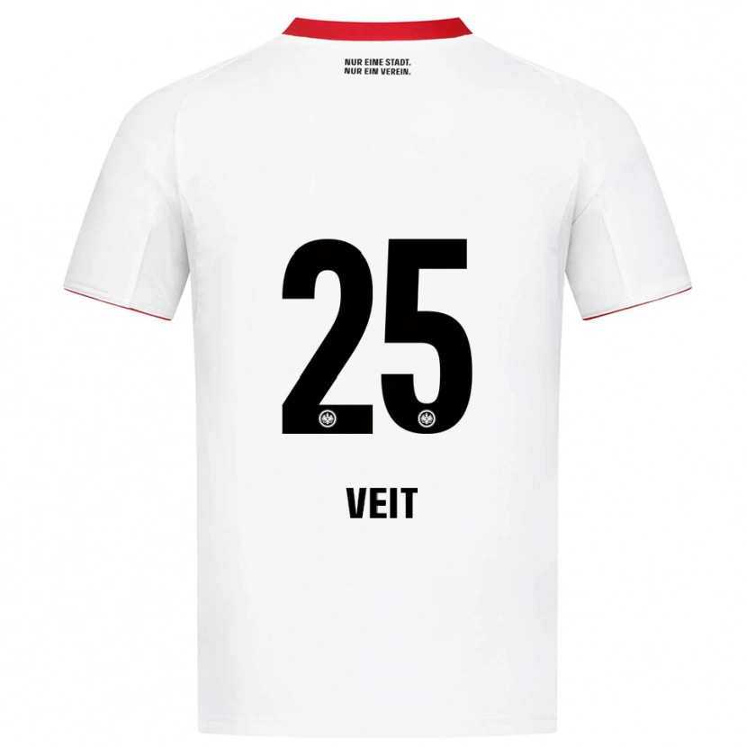 Danxen Kvinder Jella Veit #25 Hvid Rød Udebane Spillertrøjer 2025/26 Trøje T-Shirt