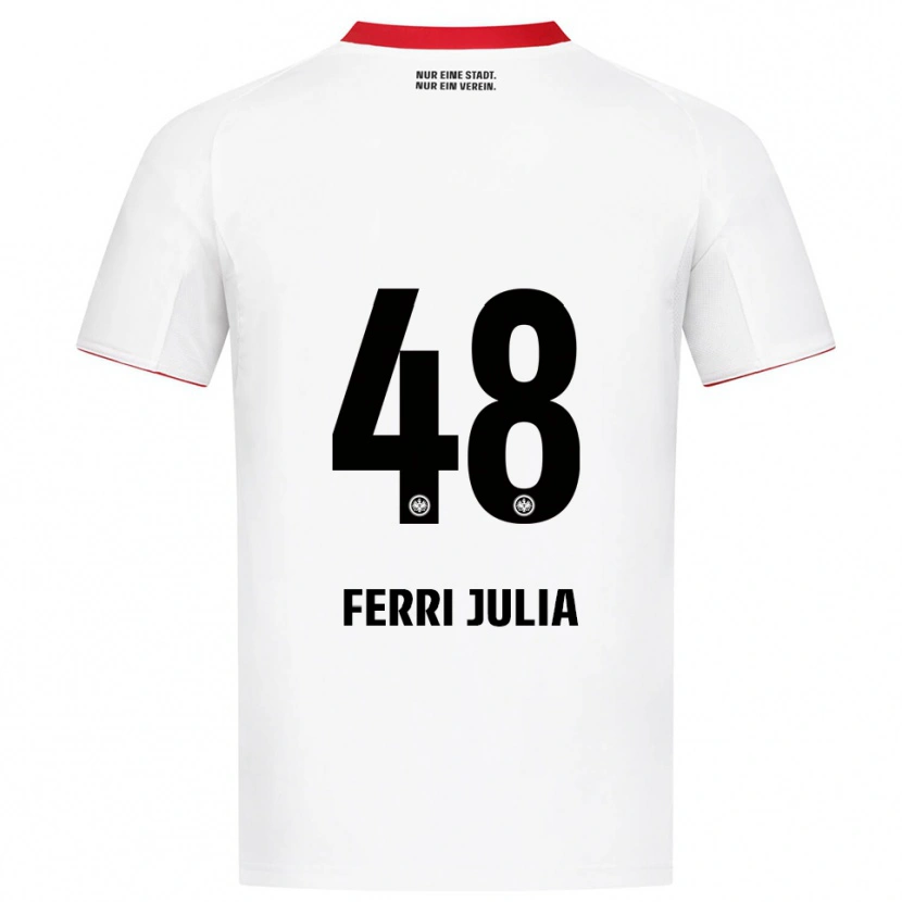 Danxen Kvinder Nacho Ferri #48 Hvid Rød Udebane Spillertrøjer 2025/26 Trøje T-Shirt