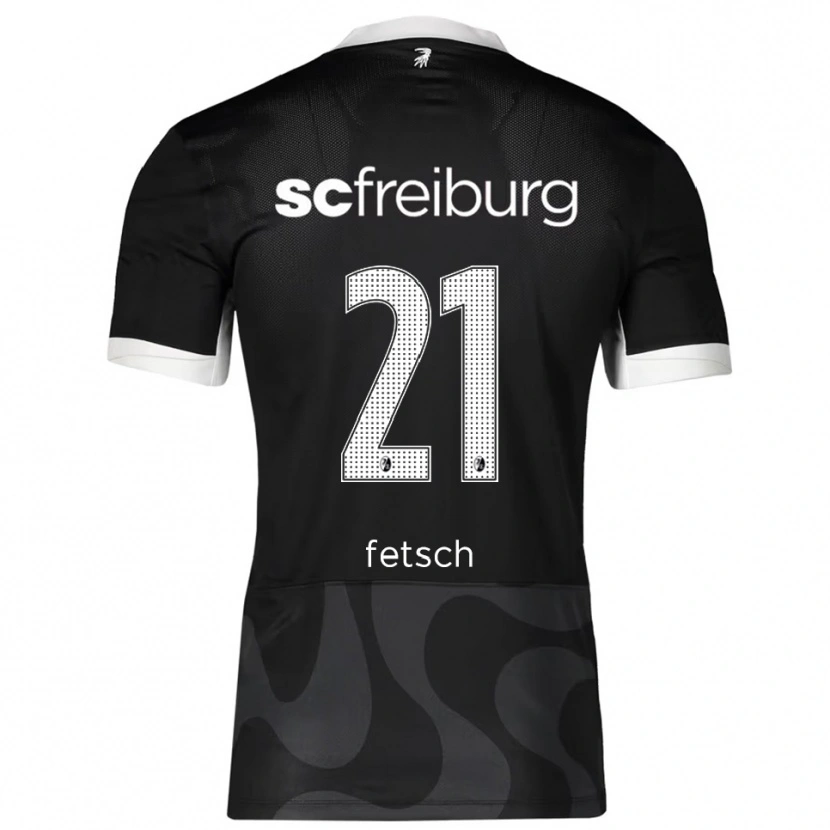 Danxen Kvinder Mathias Fetsch #21 Sort Hvid Udebane Spillertrøjer 2025/26 Trøje T-Shirt