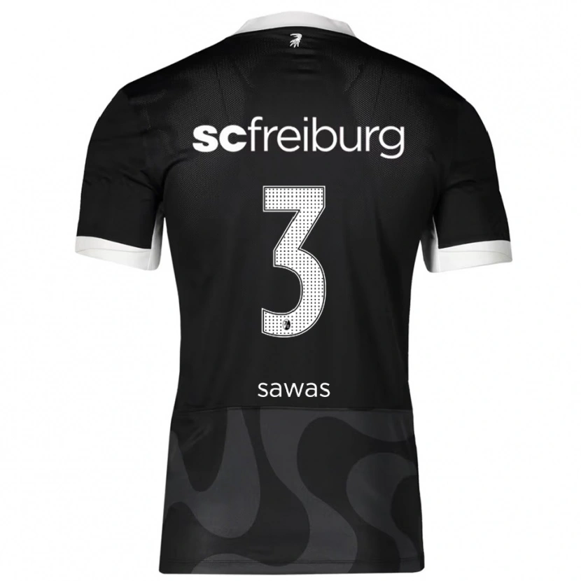 Danxen Kvinder Leon Sawas #3 Sort Hvid Udebane Spillertrøjer 2025/26 Trøje T-Shirt