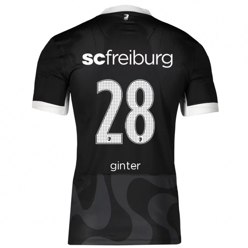 Danxen Kvinder Matthias Ginter #28 Sort Hvid Udebane Spillertrøjer 2025/26 Trøje T-Shirt