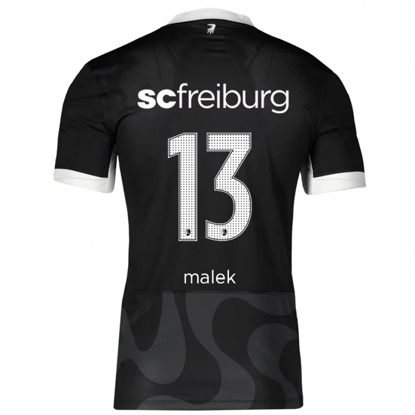 Danxen Kvinder Jannik Malek #13 Sort Hvid Udebane Spillertrøjer 2025/26 Trøje T-Shirt