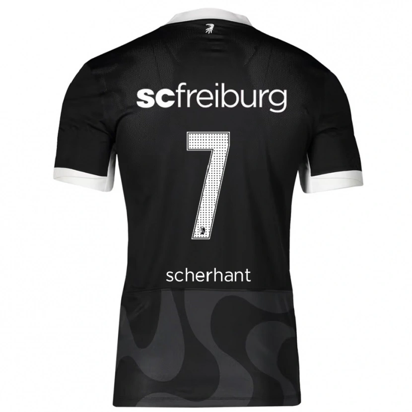 Danxen Kvinder Derry Scherhant #7 Sort Hvid Udebane Spillertrøjer 2025/26 Trøje T-Shirt