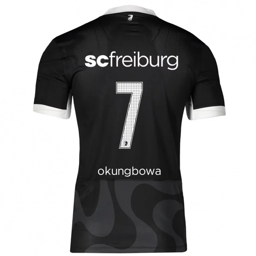 Danxen Kvinder Osagie Okungbowa #7 Sort Hvid Udebane Spillertrøjer 2025/26 Trøje T-Shirt