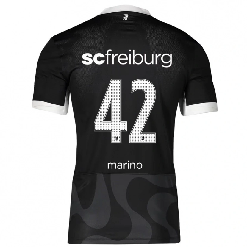 Danxen Kvinder Luca Marino #42 Sort Hvid Udebane Spillertrøjer 2025/26 Trøje T-Shirt