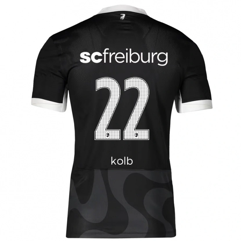 Danxen Kvinder Lisa Kolb #22 Sort Hvid Udebane Spillertrøjer 2025/26 Trøje T-Shirt