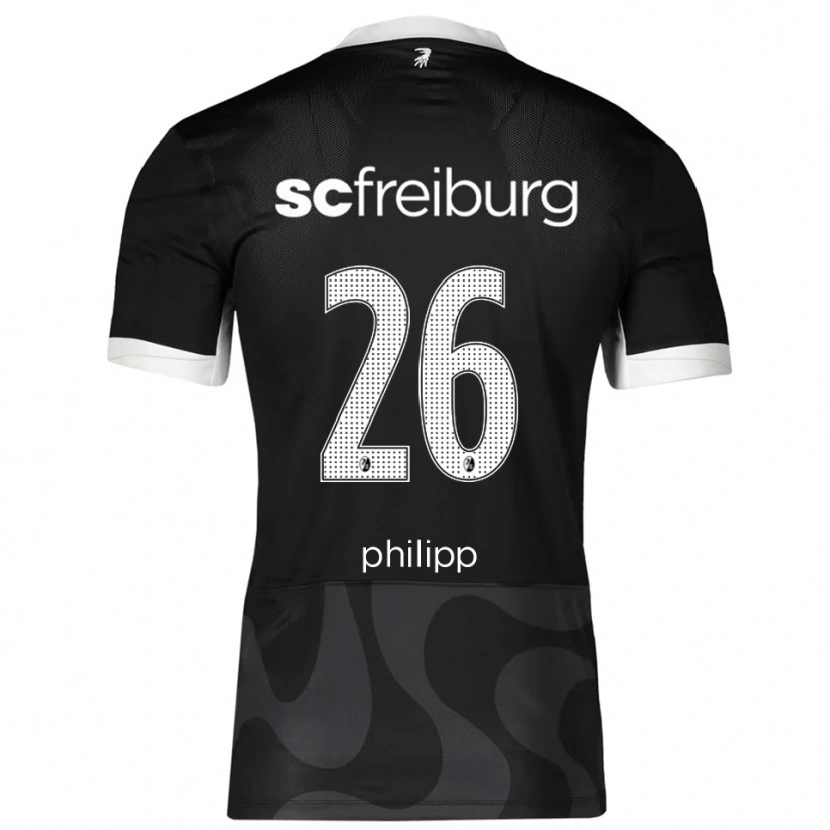 Danxen Kvinder Maximilian Philipp #26 Sort Hvid Udebane Spillertrøjer 2025/26 Trøje T-Shirt