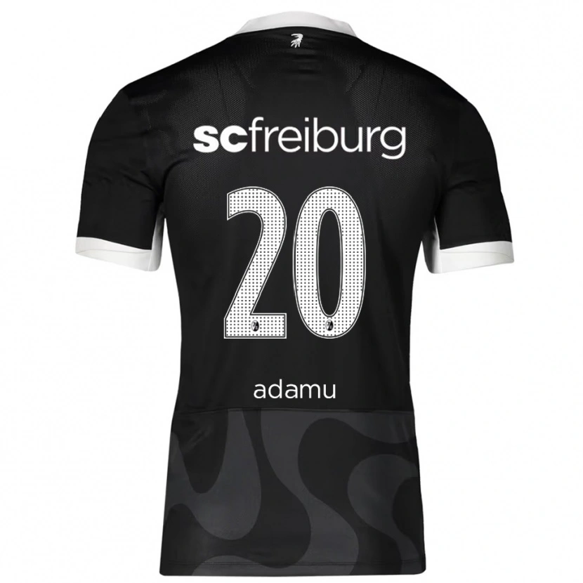 Danxen Kvinder Junior Adamu #20 Sort Hvid Udebane Spillertrøjer 2025/26 Trøje T-Shirt