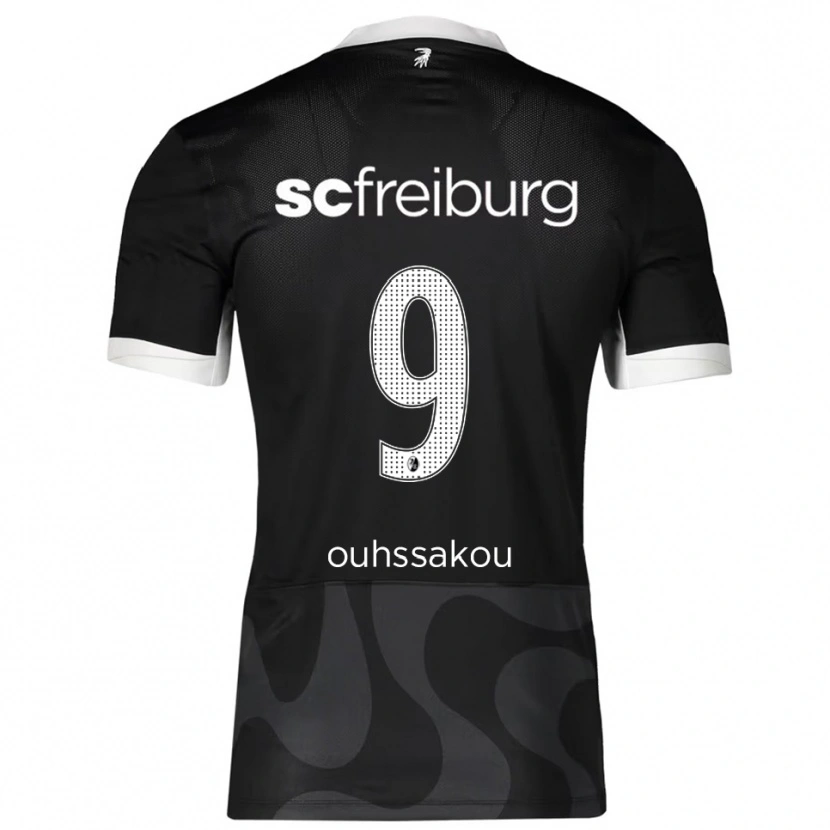 Danxen Kvinder Essad Ouhssakou #9 Sort Hvid Udebane Spillertrøjer 2025/26 Trøje T-Shirt