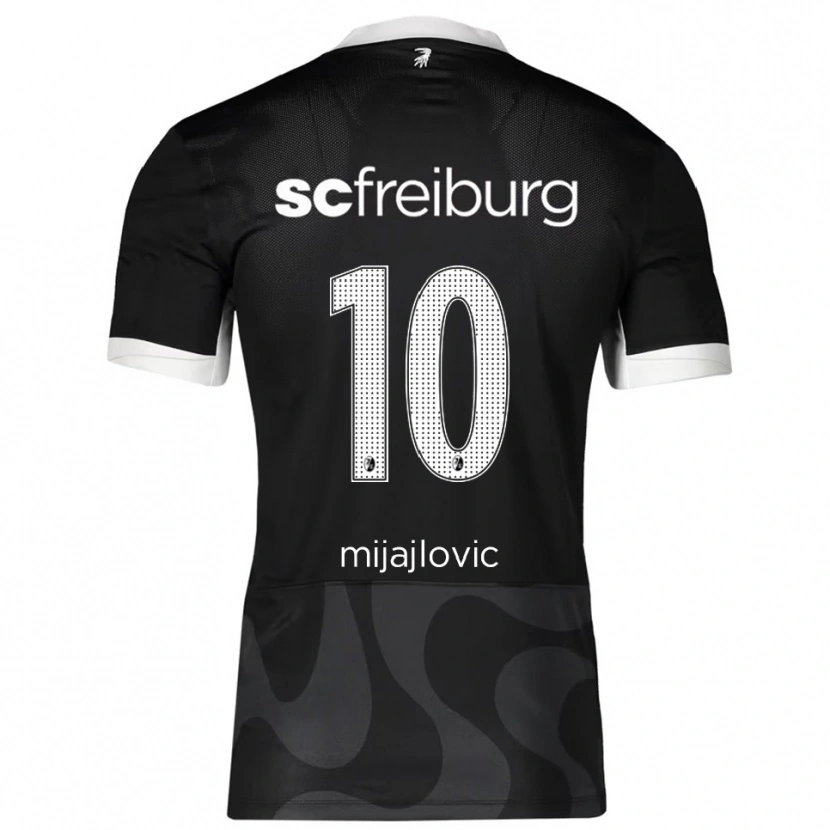 Danxen Kvinder Mladen Mijajlovic #10 Sort Hvid Udebane Spillertrøjer 2025/26 Trøje T-Shirt