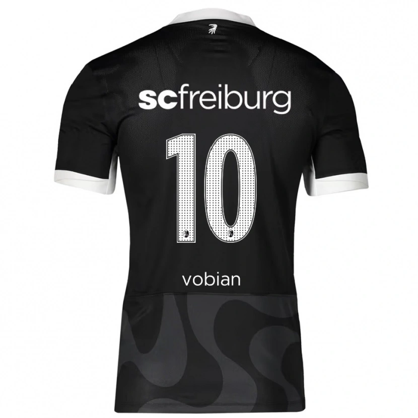 Danxen Kvinder Selina Vobian #10 Sort Hvid Udebane Spillertrøjer 2025/26 Trøje T-Shirt