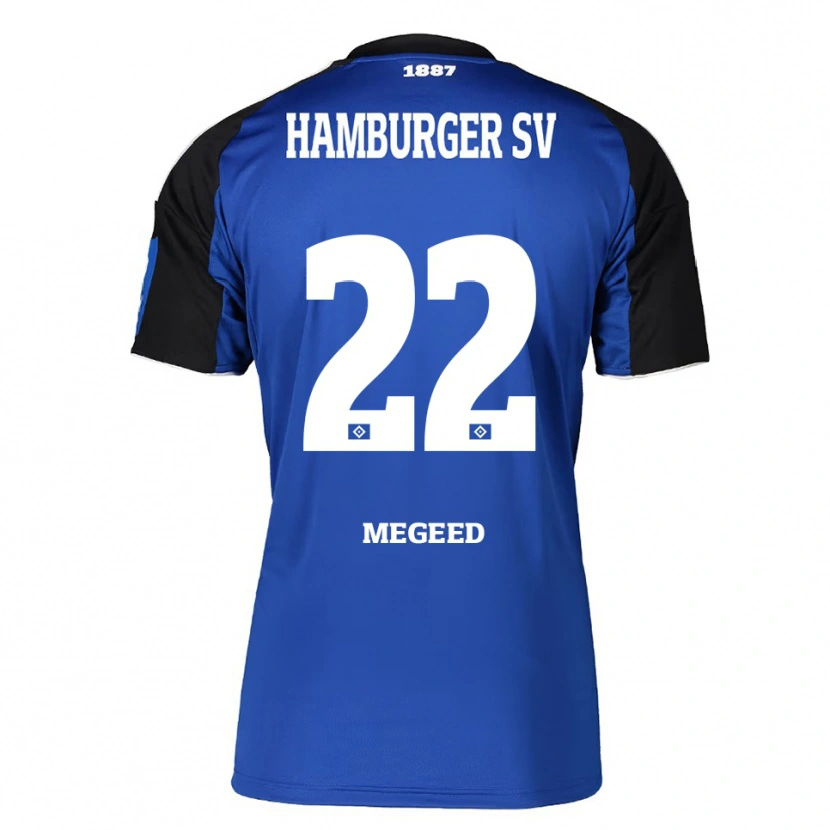 Danxen Kvinder Omar Megeed #22 Blå Sort Udebane Spillertrøjer 2025/26 Trøje T-Shirt