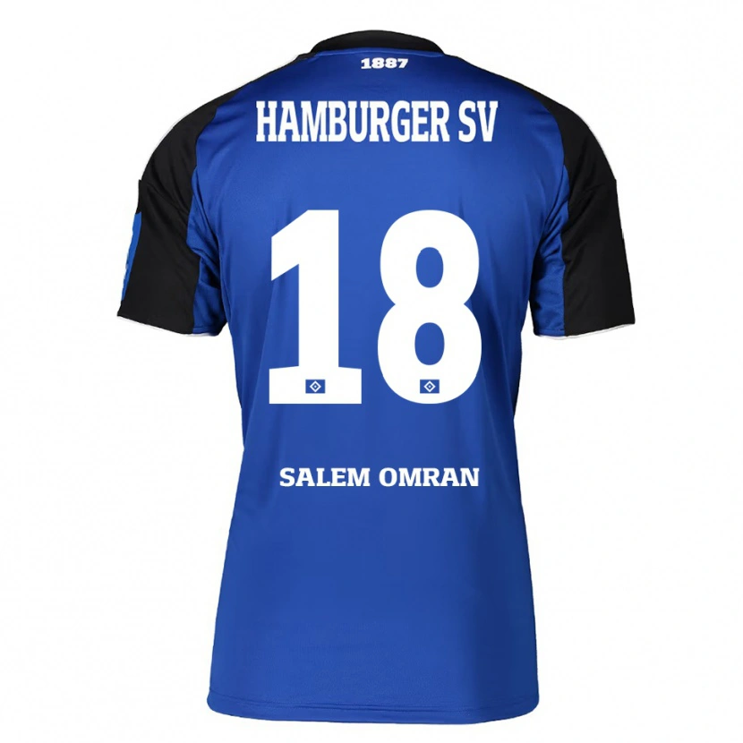 Danxen Kvinder Amir Salem Omran #18 Blå Sort Udebane Spillertrøjer 2025/26 Trøje T-Shirt
