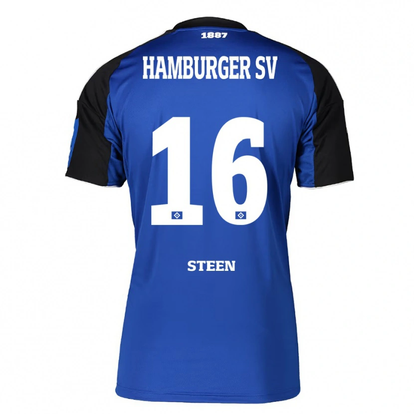 Danxen Kvinder Maya Steen #16 Blå Sort Udebane Spillertrøjer 2025/26 Trøje T-Shirt