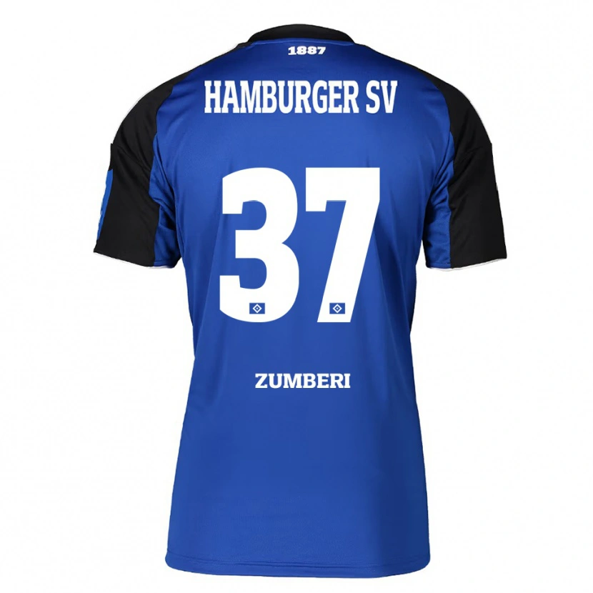 Danxen Kvinder Valon Zumberi #37 Blå Sort Udebane Spillertrøjer 2025/26 Trøje T-Shirt