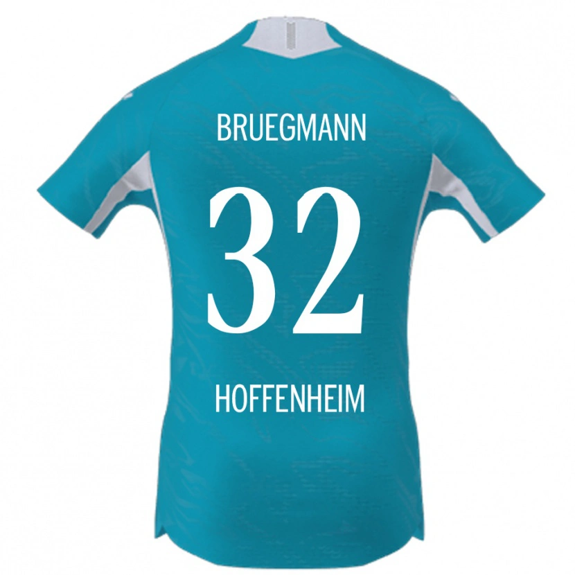 Danxen Kvinder Lukas Bruegmann #32 Lyseblå Udebane Spillertrøjer 2025/26 Trøje T-Shirt