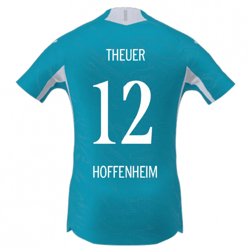 Danxen Kvinder Maximilian Theuer #12 Lyseblå Udebane Spillertrøjer 2025/26 Trøje T-Shirt