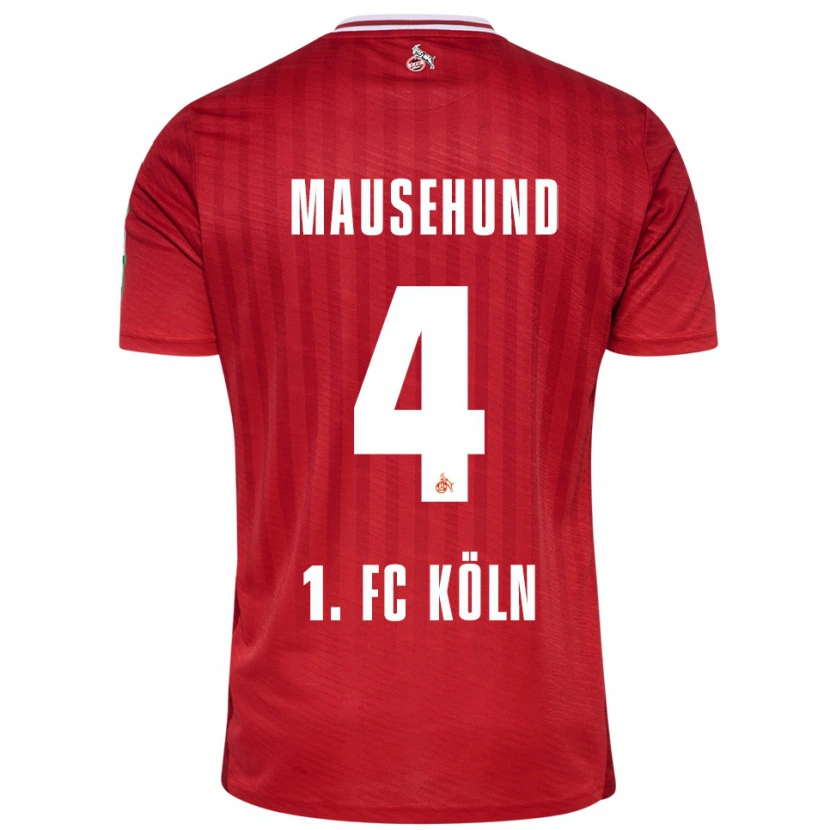 Danxen Kvinder Yannick Mausehund #4 Rød Hvid Udebane Spillertrøjer 2025/26 Trøje T-Shirt