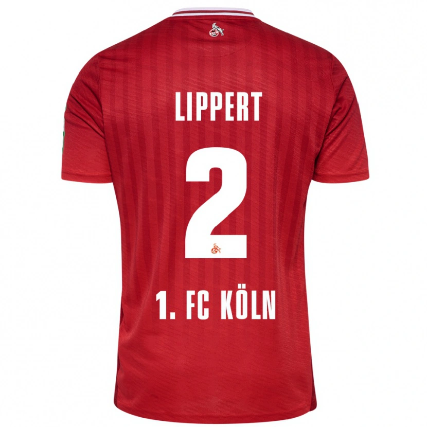 Danxen Kvinder Max Lippert #2 Rød Hvid Udebane Spillertrøjer 2025/26 Trøje T-Shirt
