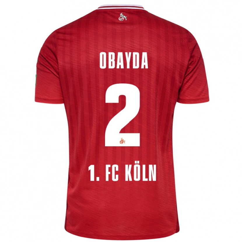 Danxen Kvinder Yazan Obayda #2 Rød Hvid Udebane Spillertrøjer 2025/26 Trøje T-Shirt