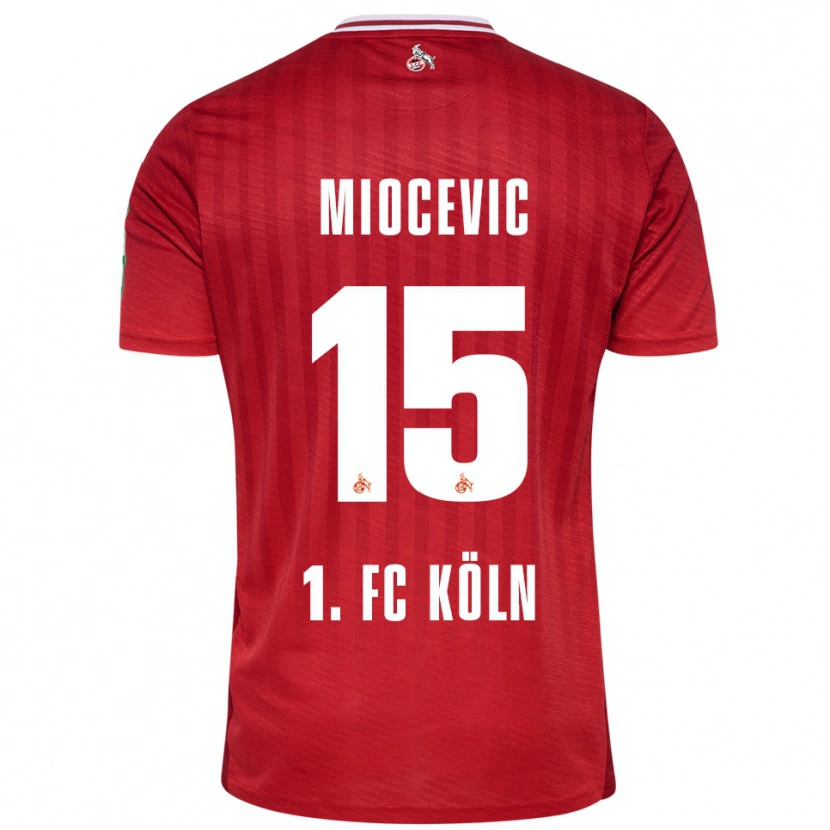Danxen Kvinder Gabriel Miocevic #15 Rød Hvid Udebane Spillertrøjer 2025/26 Trøje T-Shirt
