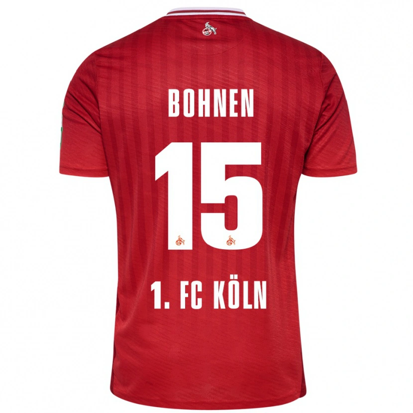 Danxen Kvinder Amelie Bohnen #15 Rød Hvid Udebane Spillertrøjer 2025/26 Trøje T-Shirt