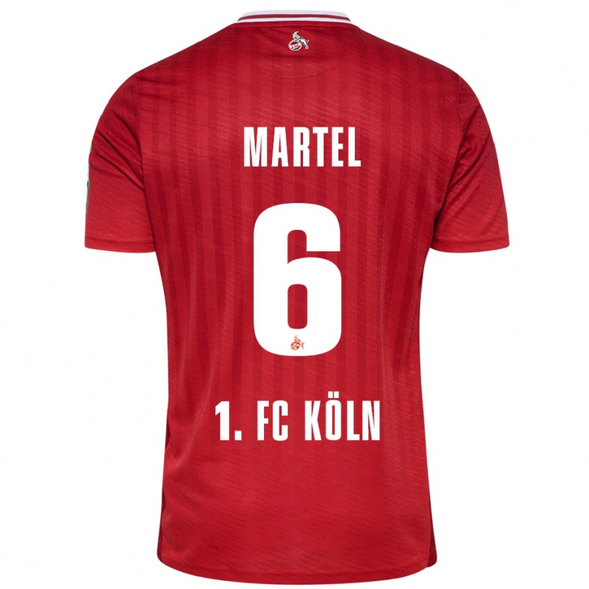 Danxen Kvinder Eric Martel #6 Rød Hvid Udebane Spillertrøjer 2025/26 Trøje T-Shirt