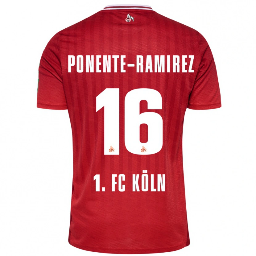 Danxen Kvinder Jason Ponente-Ramirez #16 Rød Hvid Udebane Spillertrøjer 2025/26 Trøje T-Shirt