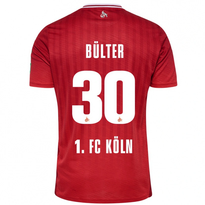 Danxen Kvinder Marius Bülter #30 Rød Hvid Udebane Spillertrøjer 2025/26 Trøje T-Shirt