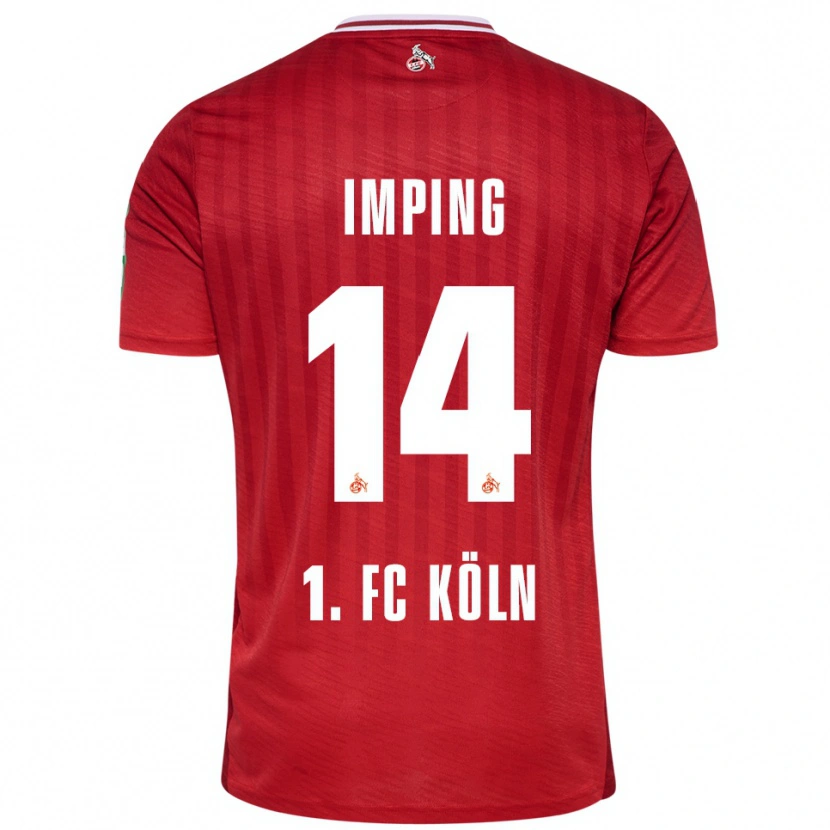 Danxen Kvinder Carlotta Imping #14 Rød Hvid Udebane Spillertrøjer 2025/26 Trøje T-Shirt