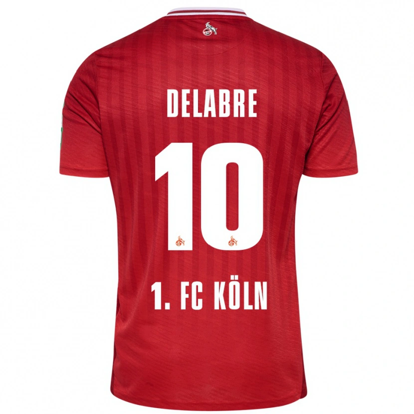 Danxen Kvinder Amélie Delabre #10 Rød Hvid Udebane Spillertrøjer 2025/26 Trøje T-Shirt