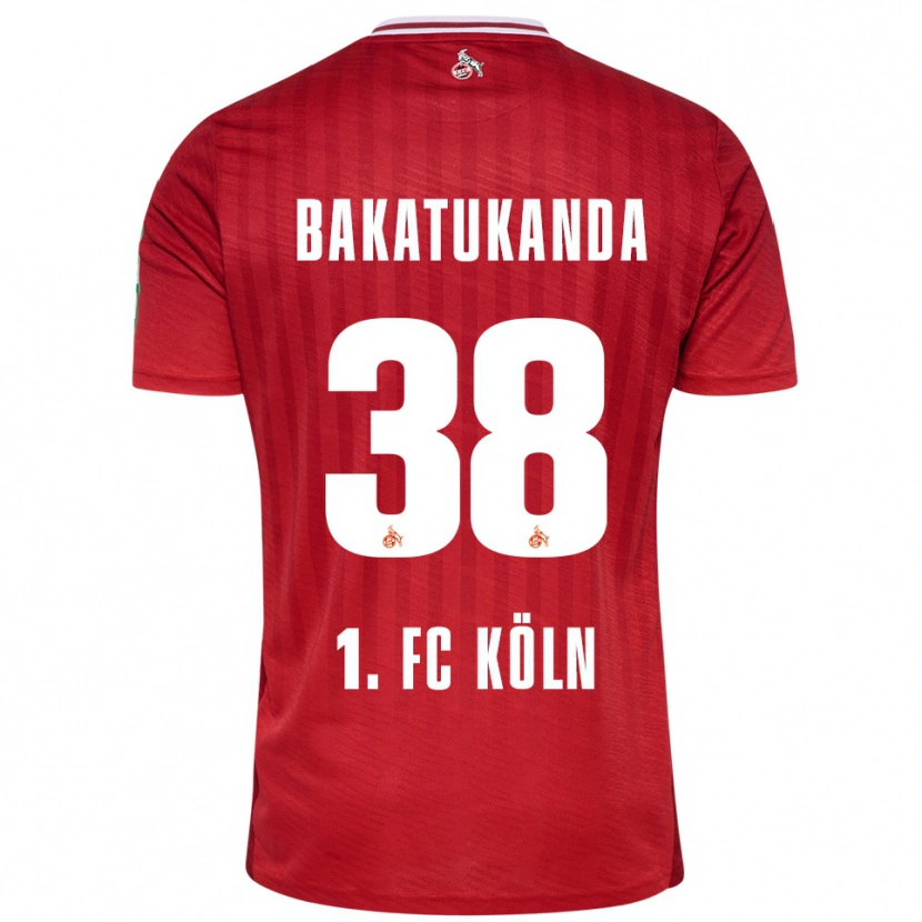 Danxen Kvinder Elias Bakatukanda #38 Rød Hvid Udebane Spillertrøjer 2025/26 Trøje T-Shirt