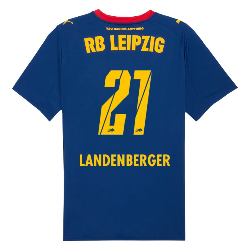 Danxen Kvinder Julia Landenberger #21 Navy Rød Udebane Spillertrøjer 2025/26 Trøje T-Shirt