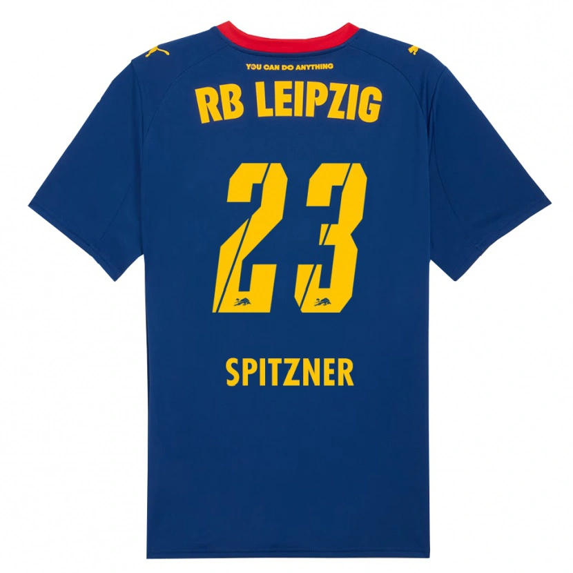 Danxen Kvinder Kyra Spitzner #23 Navy Rød Udebane Spillertrøjer 2025/26 Trøje T-Shirt