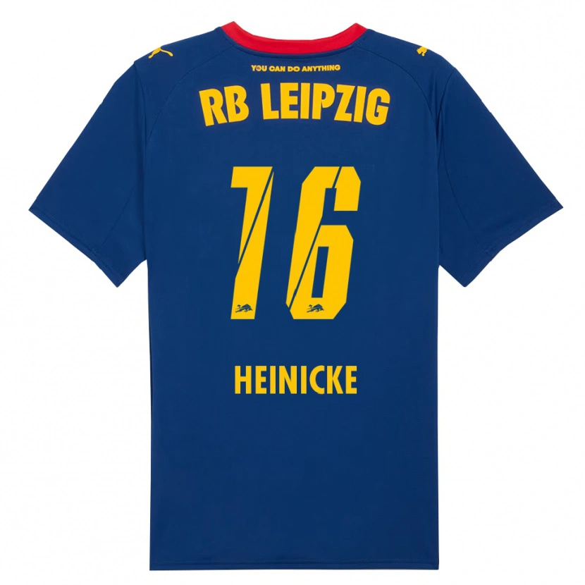 Danxen Kvinder Niklas Heinicke #16 Navy Rød Udebane Spillertrøjer 2025/26 Trøje T-Shirt
