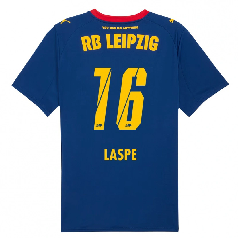 Danxen Kvinder Hannes Laspe #16 Navy Rød Udebane Spillertrøjer 2025/26 Trøje T-Shirt