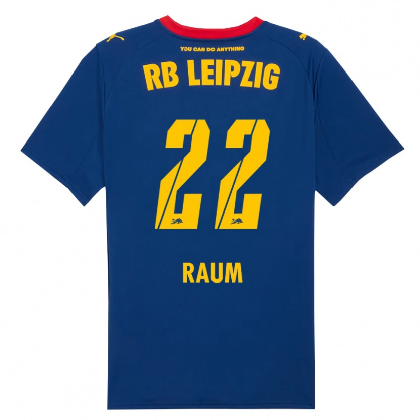 Danxen Kvinder David Raum #22 Navy Rød Udebane Spillertrøjer 2025/26 Trøje T-Shirt
