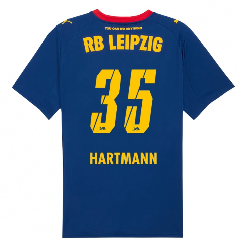 Danxen Kvinder Fabrice Hartmann #35 Navy Rød Udebane Spillertrøjer 2025/26 Trøje T-Shirt