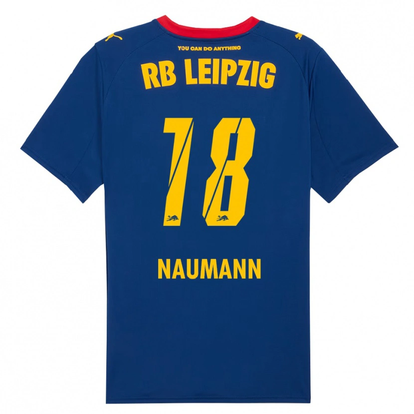 Danxen Kvinder Carlos Naumann #18 Navy Rød Udebane Spillertrøjer 2025/26 Trøje T-Shirt