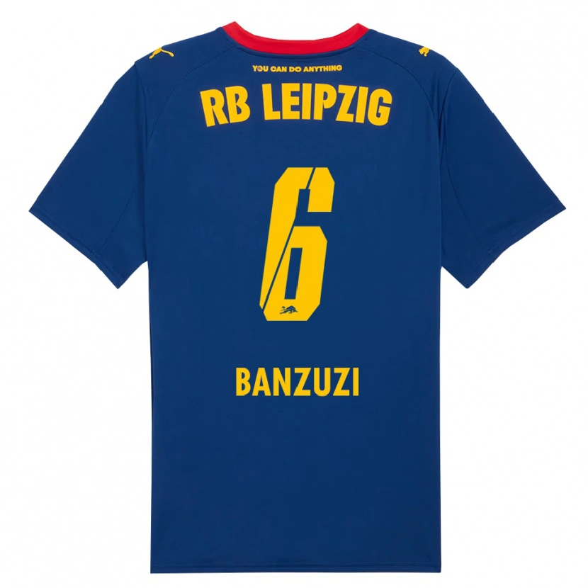 Danxen Kvinder Ezechiel Banzuzi #6 Navy Rød Udebane Spillertrøjer 2025/26 Trøje T-Shirt