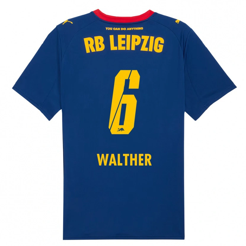 Danxen Kvinder Mika Walther #6 Navy Rød Udebane Spillertrøjer 2025/26 Trøje T-Shirt
